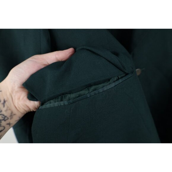 Vintage 50s Rockabilly Mens 39R Satin Trim Smoking Prom Tuxedo Jacket Green USA - Picture 6 of 16